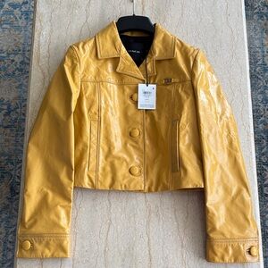 NWT Coach Women's Mustard Patent Leather Jacket. XS. $895